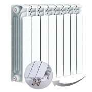 Биметаллический радиатор Rifar Base Ventil 500, 8 секций, с нижним левым подключением