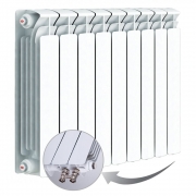 Биметаллический радиатор Rifar Base Ventil 500, 9 секций, с нижним правым подключением