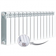 Биметаллический радиатор Rifar Base Ventil 500, 14 секций, с нижним правым подключением