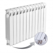 Биметаллический радиатор Rifar Monolit Ventil 500, 12 секций, с нижним правым подключением