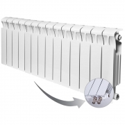 Биметаллический радиатор Rifar Monolit Ventil 350, 14 секций, с нижним левым подключением