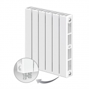 Биметаллический радиатор Rifar Supremo Ventil 500, 6 секций, с нижним левым подключением