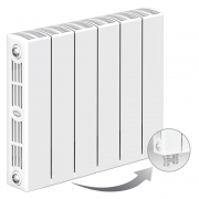 Биметаллический радиатор Rifar Supremo Ventil 350, 6 секций, с нижним левым подключением