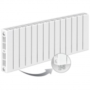 Биметаллический радиатор Rifar Supremo Ventil 350, 14 секций, с нижним левым подключением