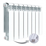 Алюминиевый радиатор Rifar Alum Ventil 350, 8 секций, с нижним левым подключением