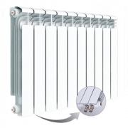 Алюминиевый радиатор Rifar Alum Ventil 350, 10 секций, с нижним левым подключением