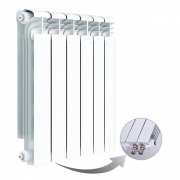 Алюминиевый радиатор Rifar Alum Ventil 500, 6 секций, с нижним левым подключением