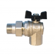 Кран шаровый Bugatti 3/4" угловой с американкой